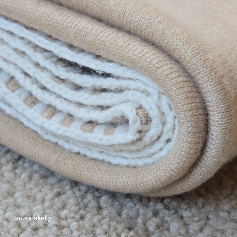 The Cashmere Project THICK Wrap Tan and Cream - Picture 3 of 16
